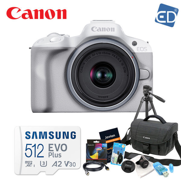 캐논정품 EOS R50(화이트)  RF S18-45mm128G+8종패키지ED (메모리 512GB로 용량 UP)