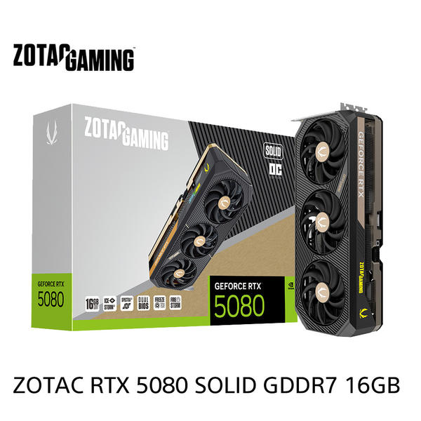 ZOTAC 지포스 RTX 5080 SOLID OC D7 16GB 게이밍 그래픽카드 NVIDIA
