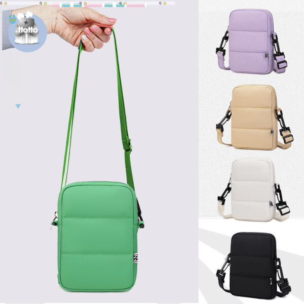 캐주얼 가벼운 미니 크로스백 패딩백 핸드폰 가방 보조BAG 폰케이스 학생 남자 여자 산책 운동 여권 여행